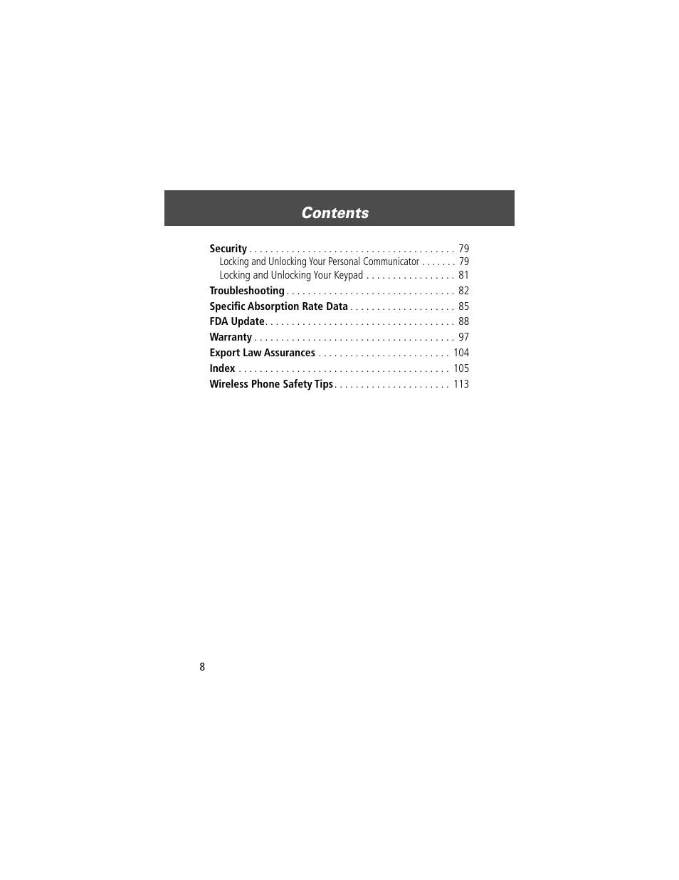 Motorola V200 User Manual | Page 8 / 114