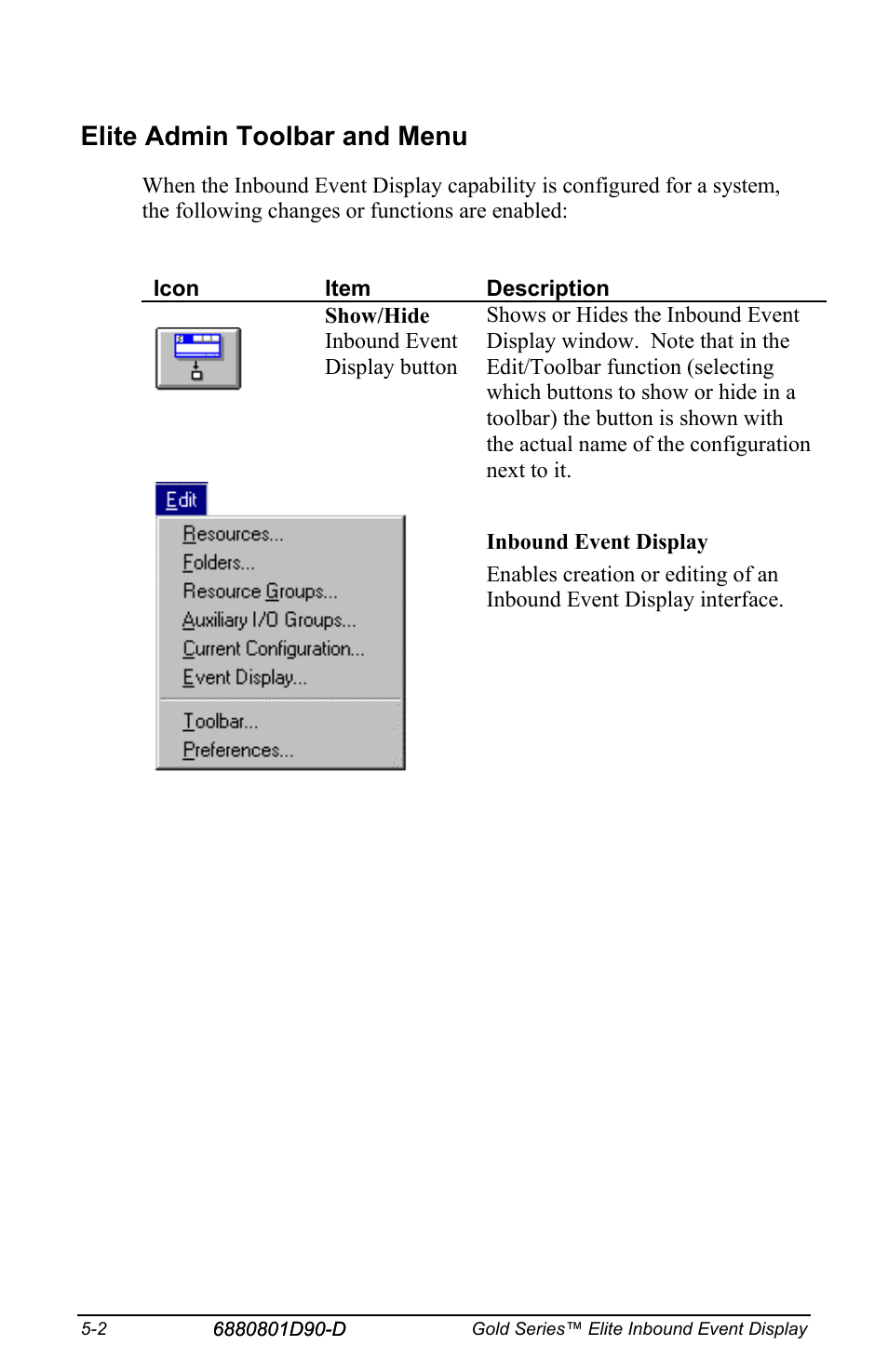Elite admin toolbar and menu | Motorola CENTRACOM 6880801D90-D User Manual | Page 46 / 82