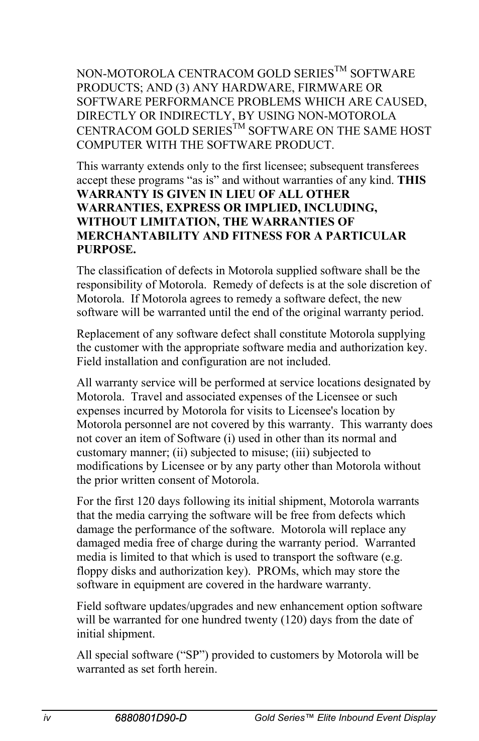 Motorola CENTRACOM 6880801D90-D User Manual | Page 6 / 82