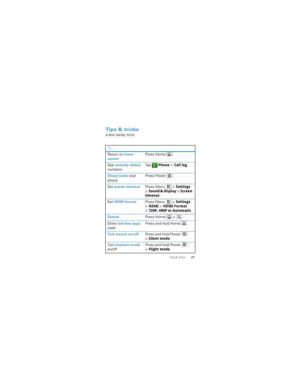 Tips & tricks | Motorola 68000202986-A User Manual | Page 29 / 62