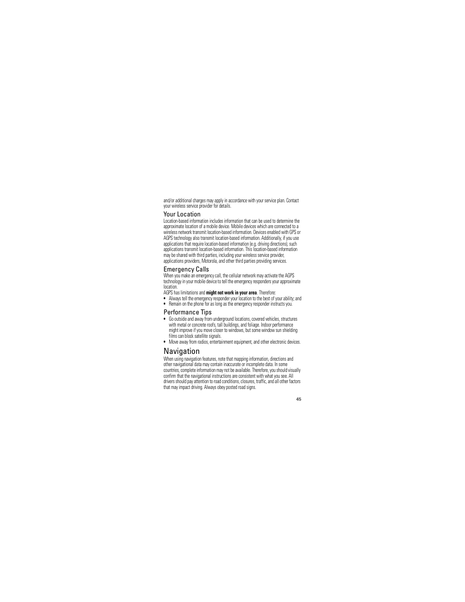 Navigation | Motorola 68000202986-A User Manual | Page 47 / 62