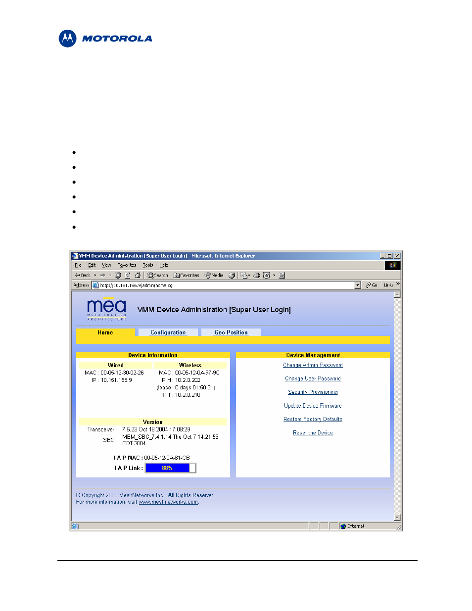 Figure 3-3 | Motorola MEA 3.1 User Manual | Page 18 / 49