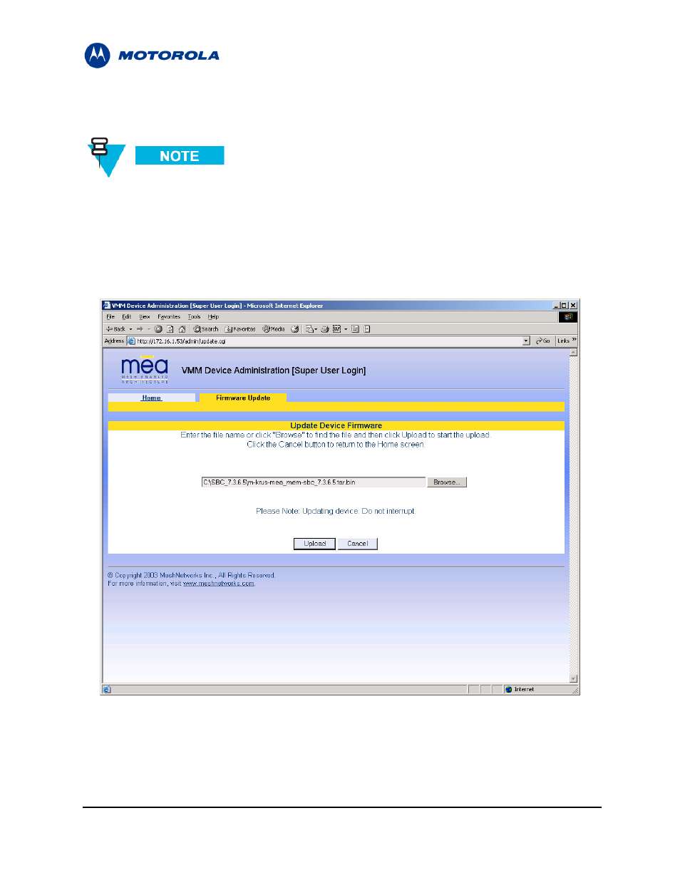 2 upgrading the device firmware, Upgrading the device firmware, Figure 4-4 | Motorola MEA 3.1 User Manual | Page 34 / 49