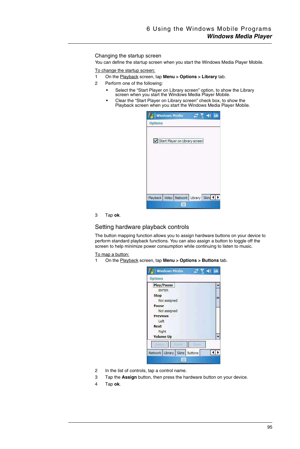 Setting hardware playback controls | Motorola MC35 EDA User Manual | Page 105 / 236