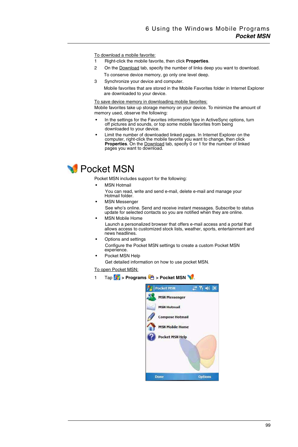 Pocket msn | Motorola MC35 EDA User Manual | Page 109 / 236