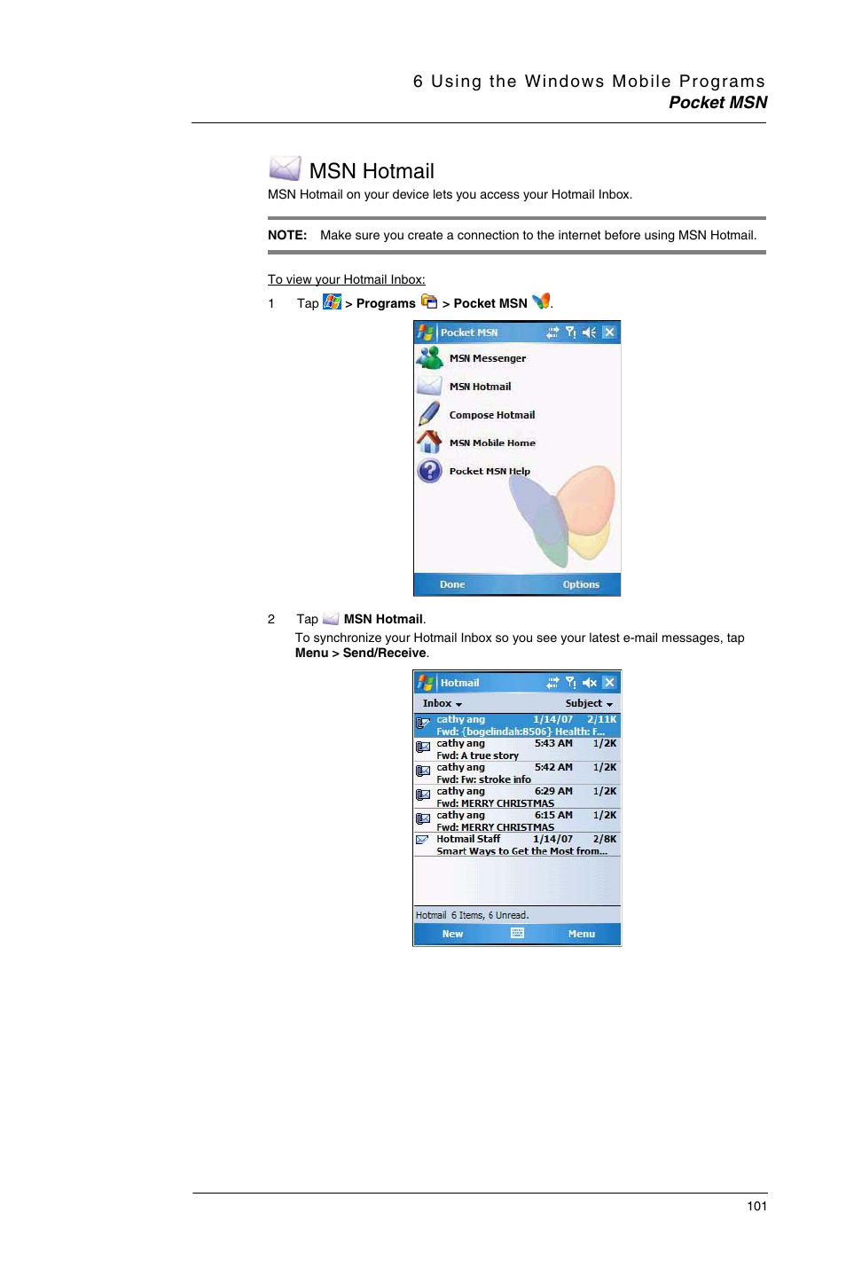 Msn hotmail | Motorola MC35 EDA User Manual | Page 111 / 236