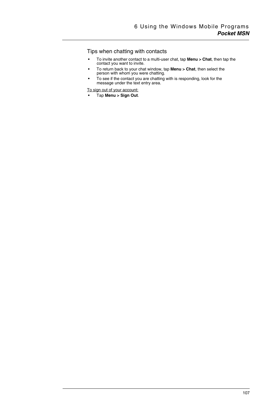 Tips when chatting with contacts | Motorola MC35 EDA User Manual | Page 117 / 236