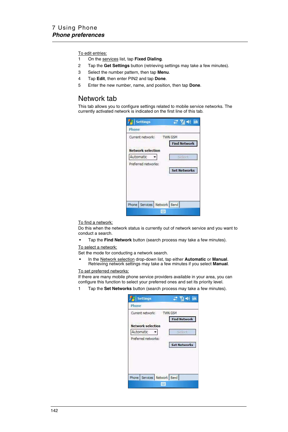 Network tab | Motorola MC35 EDA User Manual | Page 152 / 236