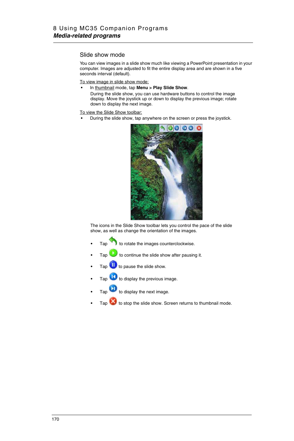 Slide show mode | Motorola MC35 EDA User Manual | Page 180 / 236