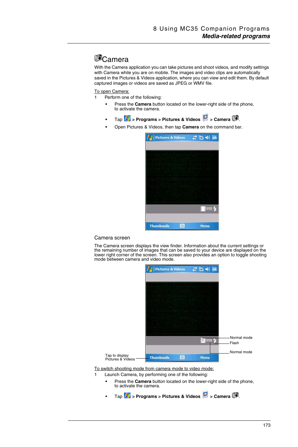 Camera | Motorola MC35 EDA User Manual | Page 183 / 236