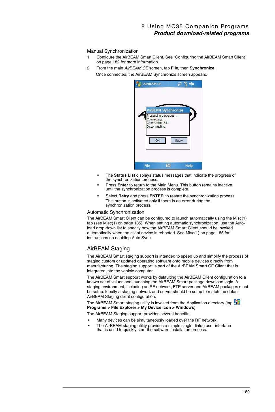 Airbeam staging | Motorola MC35 EDA User Manual | Page 199 / 236