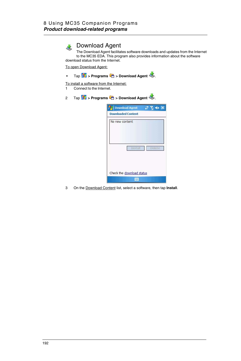 Download agent | Motorola MC35 EDA User Manual | Page 202 / 236