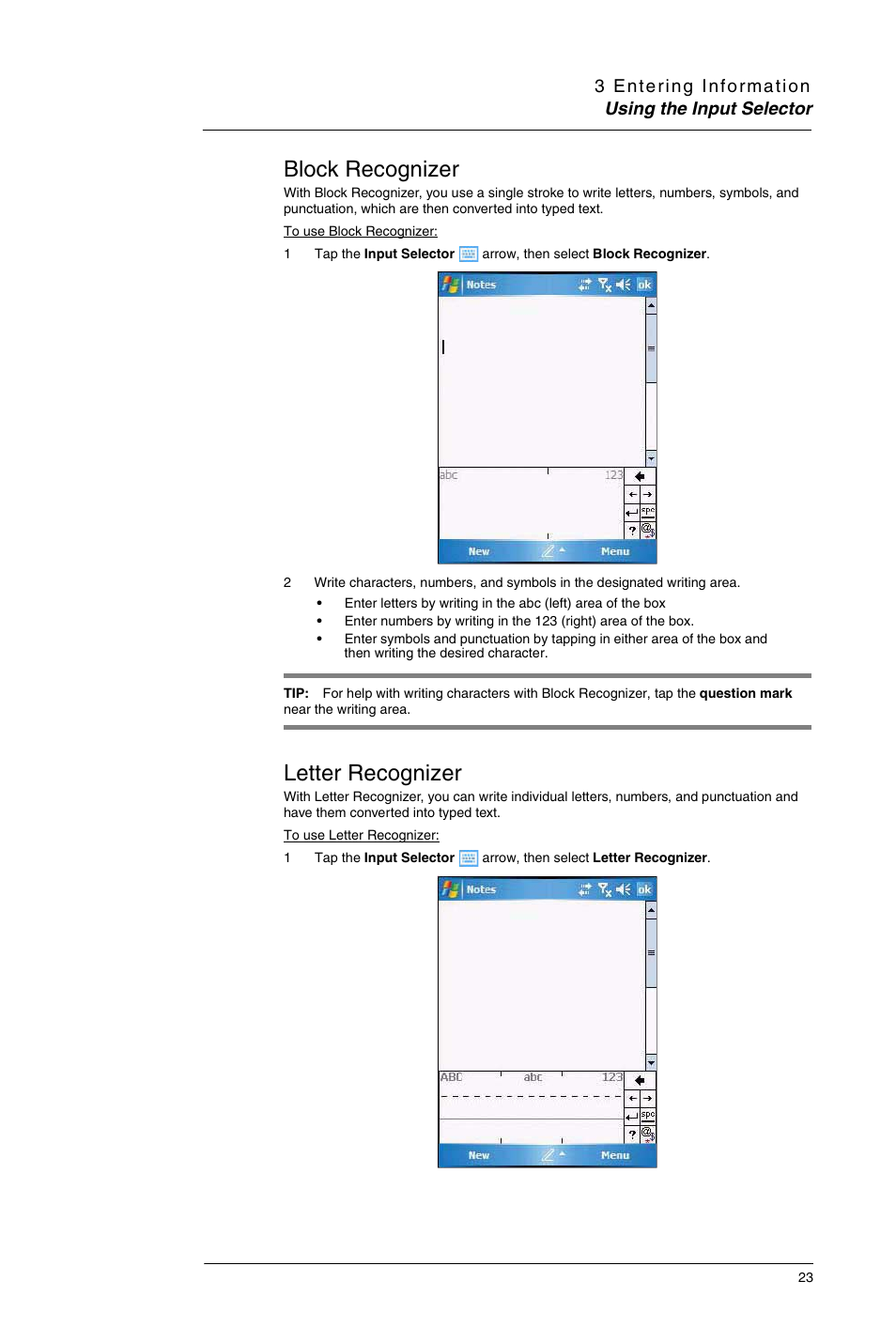 Block recognizer, Letter recognizer, Block recognizer letter recognizer | Motorola MC35 EDA User Manual | Page 33 / 236