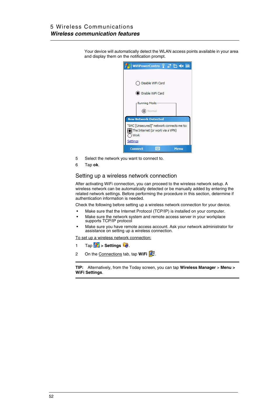 Setting up a wireless network connection | Motorola MC35 EDA User Manual | Page 62 / 236