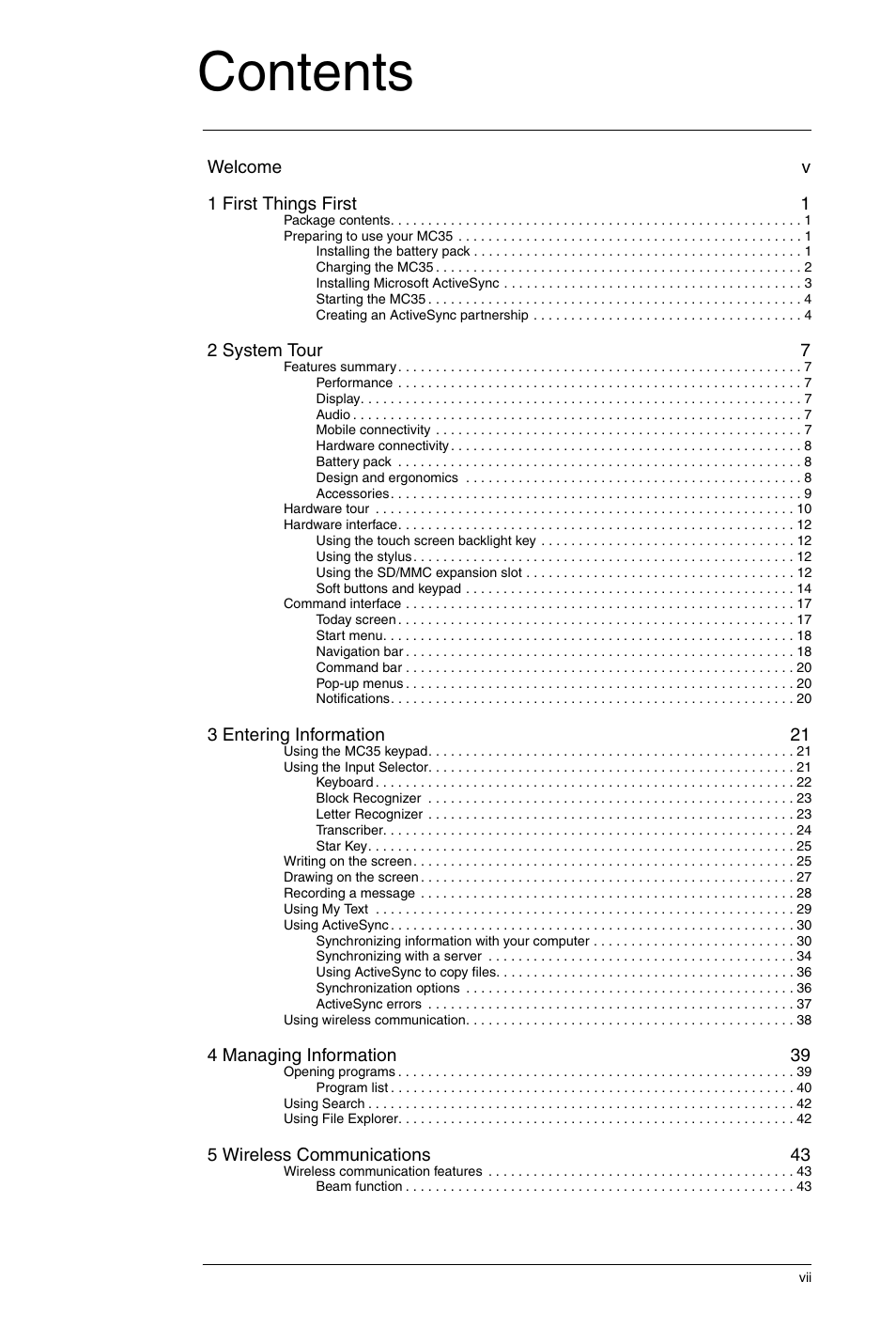 Motorola MC35 EDA User Manual | Page 7 / 236