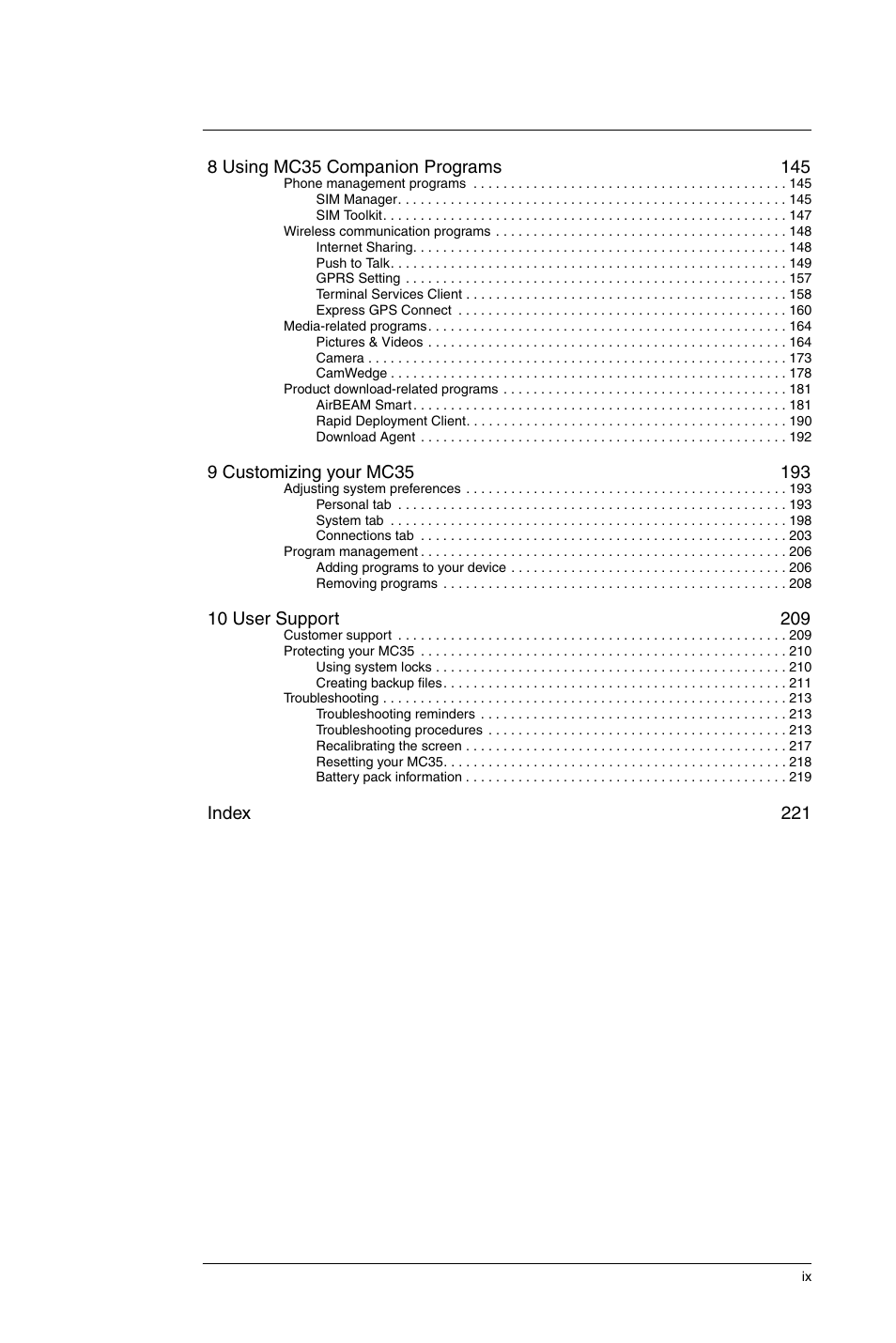 Motorola MC35 EDA User Manual | Page 9 / 236