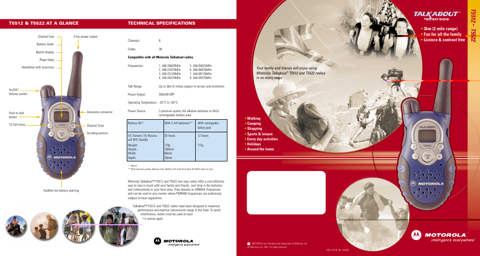 Motorola T5512 User Manual | 2 pages