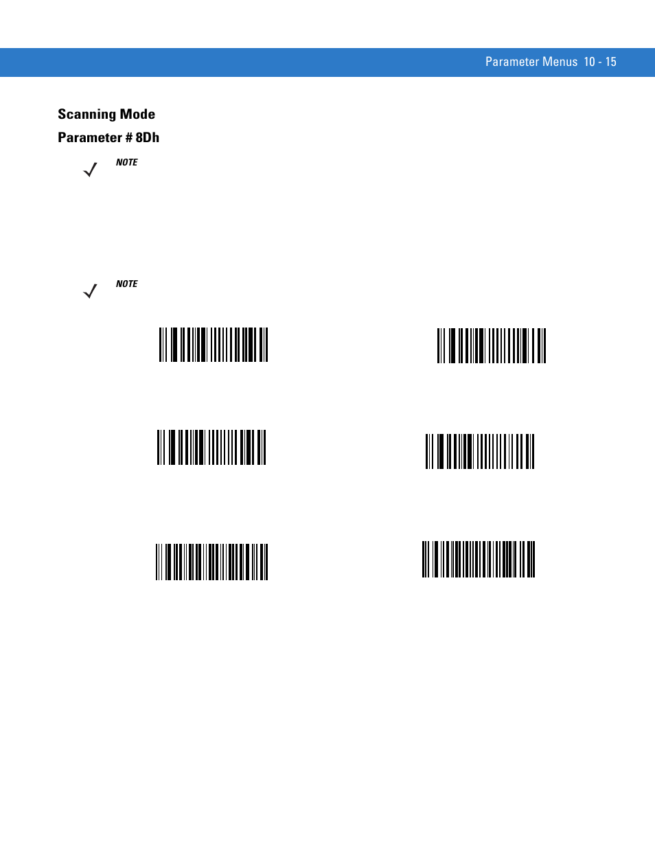 Scanning mode, Scanning mode -15, Scanning mode parameter # 8dh | Motorola SYMBOL MINISCAN MSXX04 User Manual | Page 121 / 260