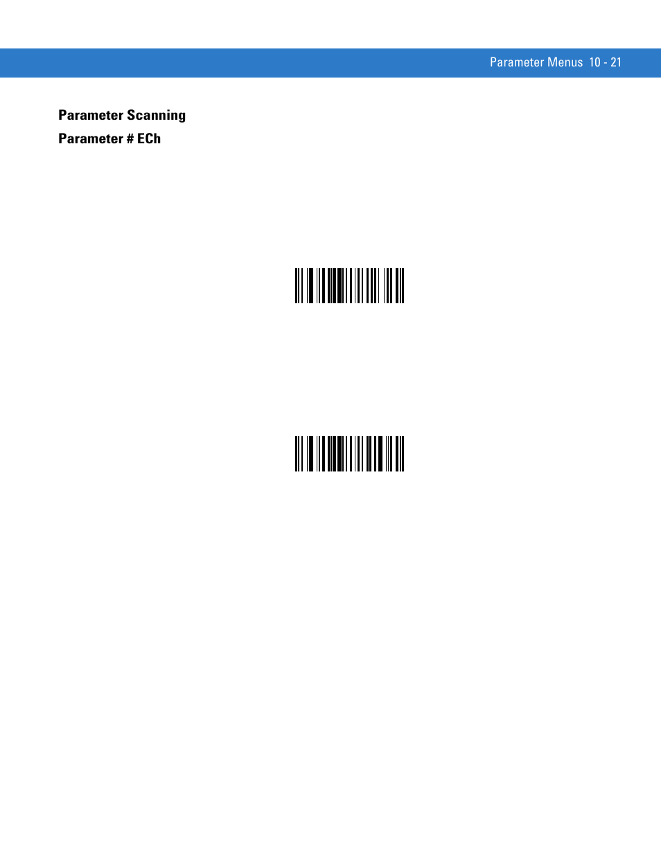 Parameter scanning, Parameter scanning -21, Parameter scanning parameter # ech | Motorola SYMBOL MINISCAN MSXX04 User Manual | Page 127 / 260