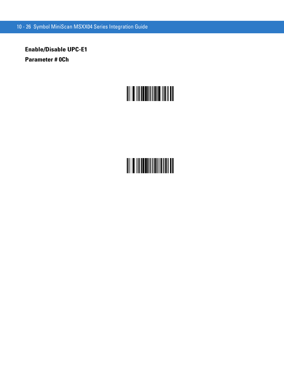 Enable/disable upc-e1, Enable/disable upc-e1 -26 | Motorola SYMBOL MINISCAN MSXX04 User Manual | Page 132 / 260