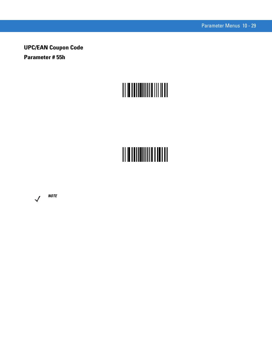 Upc/ean coupon code, Upc/ean coupon code -29, Upc/ean coupon code parameter # 55h | Motorola SYMBOL MINISCAN MSXX04 User Manual | Page 135 / 260