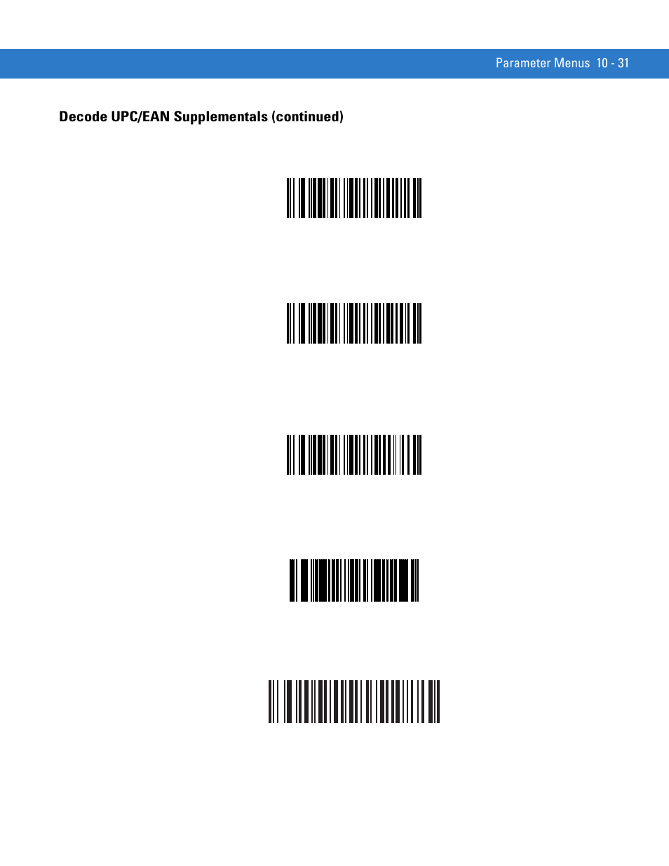 Decode upc/ean supplementals (continued) | Motorola SYMBOL MINISCAN MSXX04 User Manual | Page 137 / 260