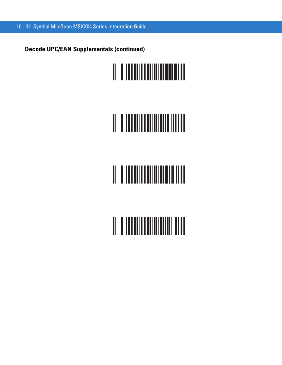 Decode upc/ean supplementals (continued) | Motorola SYMBOL MINISCAN MSXX04 User Manual | Page 138 / 260