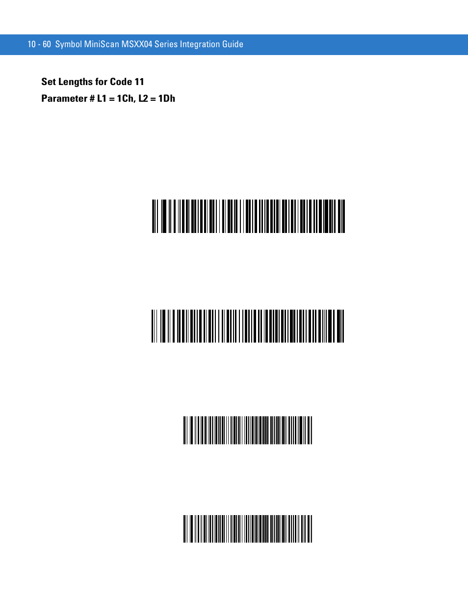 Set lengths for code 11, Set lengths for code 11 -60 | Motorola SYMBOL MINISCAN MSXX04 User Manual | Page 166 / 260