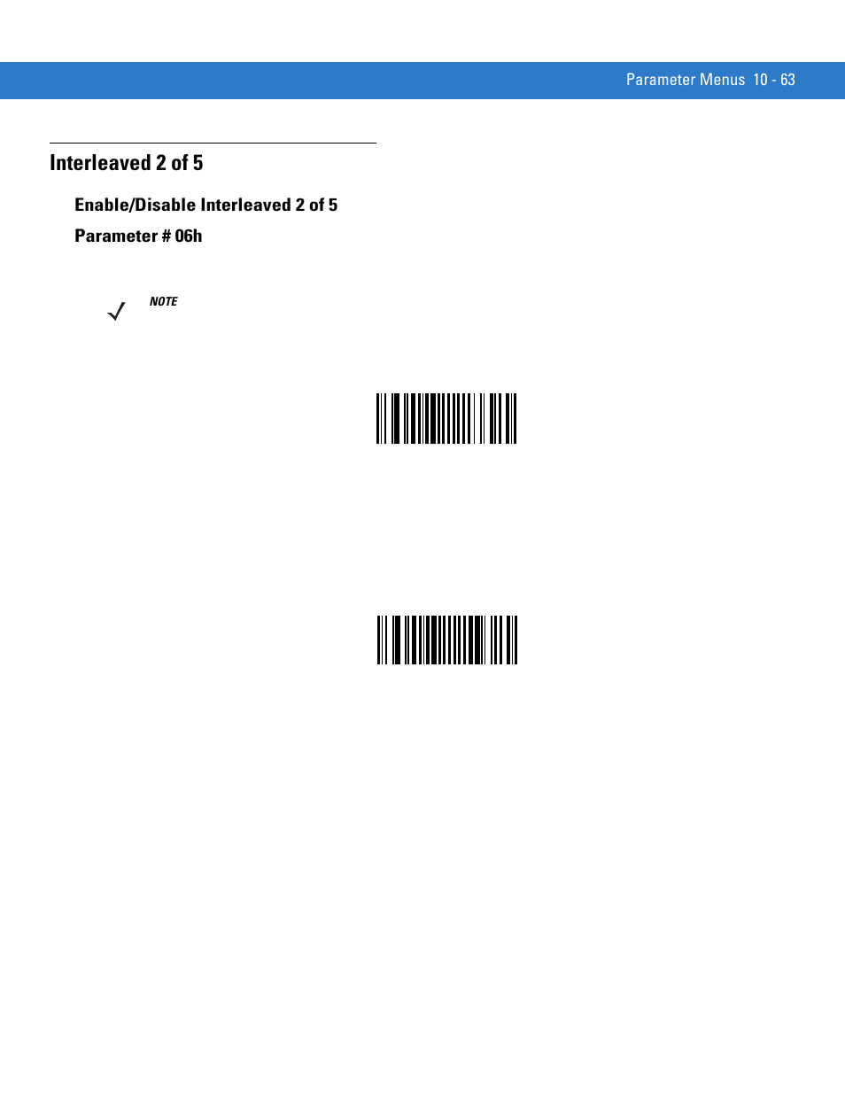 Interleaved 2 of 5, Enable/disable interleaved 2 of 5, Interleaved 2 of 5 -63 | Enable/disable interleaved 2 of 5 -63 | Motorola SYMBOL MINISCAN MSXX04 User Manual | Page 169 / 260