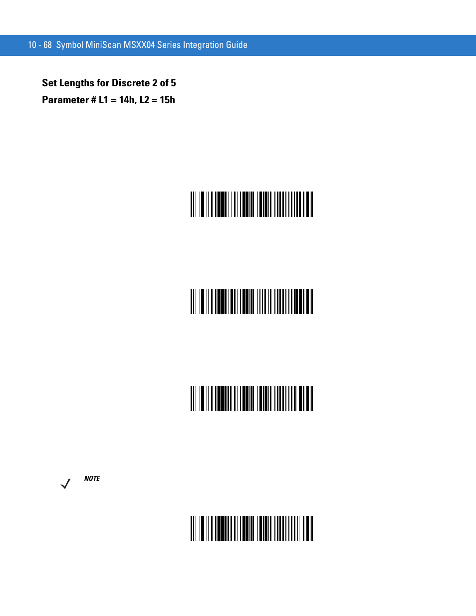 Set lengths for discrete 2 of 5, Set lengths for discrete 2 of 5 -68 | Motorola SYMBOL MINISCAN MSXX04 User Manual | Page 174 / 260