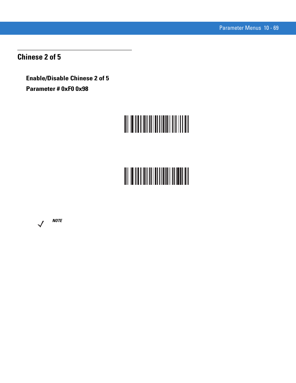 Chinese 2 of 5, Enable/disable chinese 2 of 5, Chinese 2 of 5 -69 | Enable/disable chinese 2 of 5 -69 | Motorola SYMBOL MINISCAN MSXX04 User Manual | Page 175 / 260