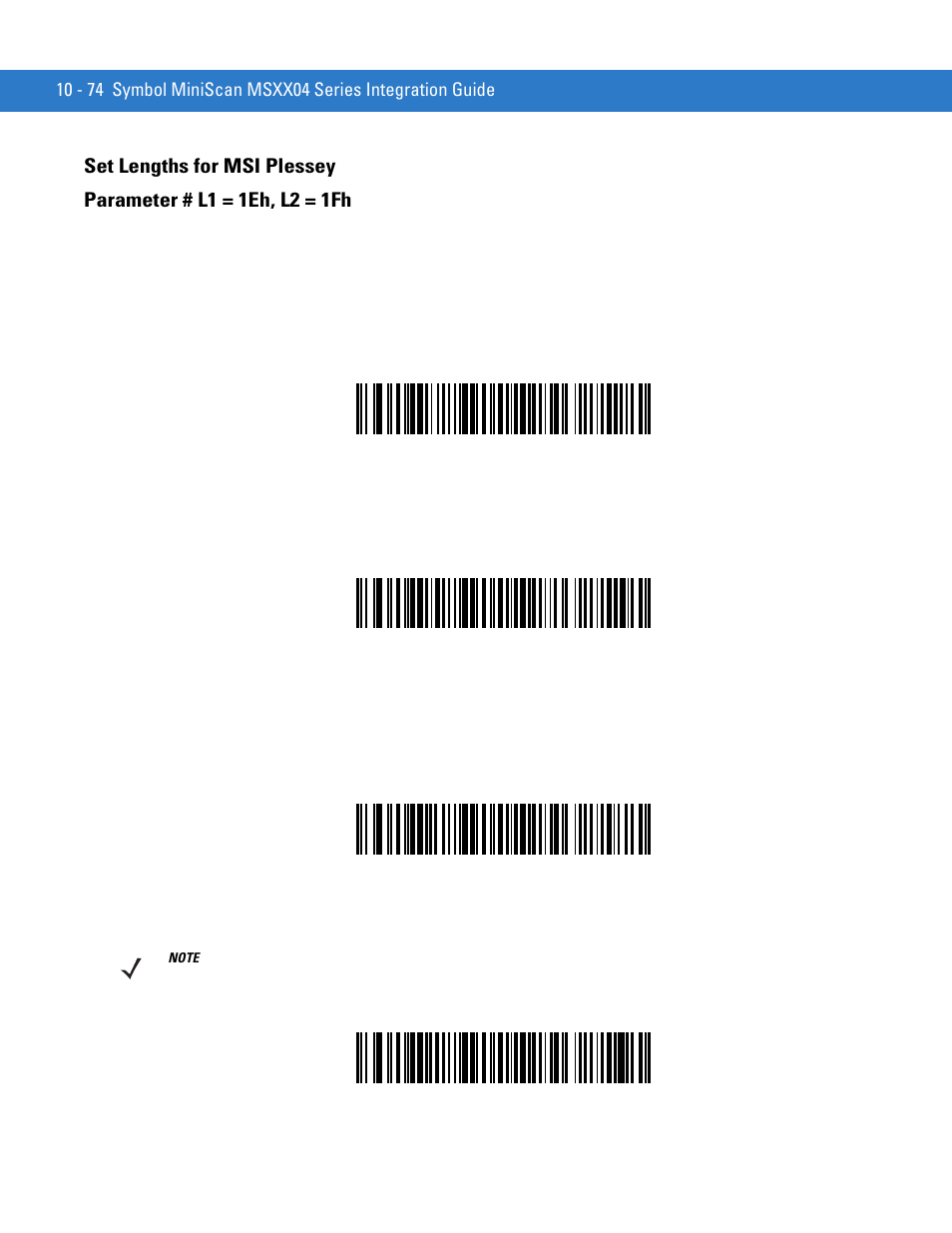 Set lengths for msi plessey, Set lengths for msi plessey -74 | Motorola SYMBOL MINISCAN MSXX04 User Manual | Page 180 / 260