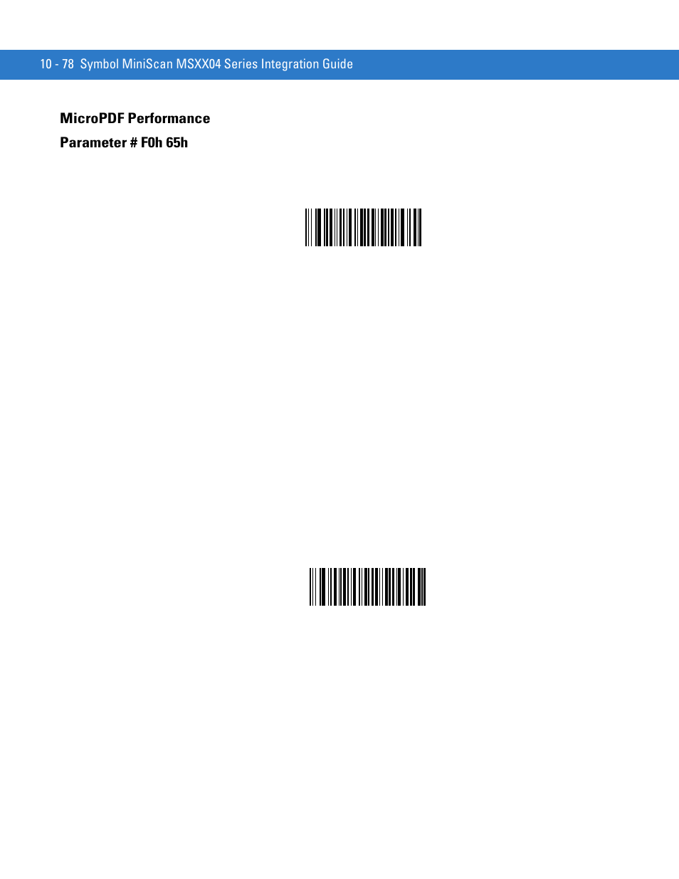 Micropdf performance, Micropdf performance -78 | Motorola SYMBOL MINISCAN MSXX04 User Manual | Page 184 / 260