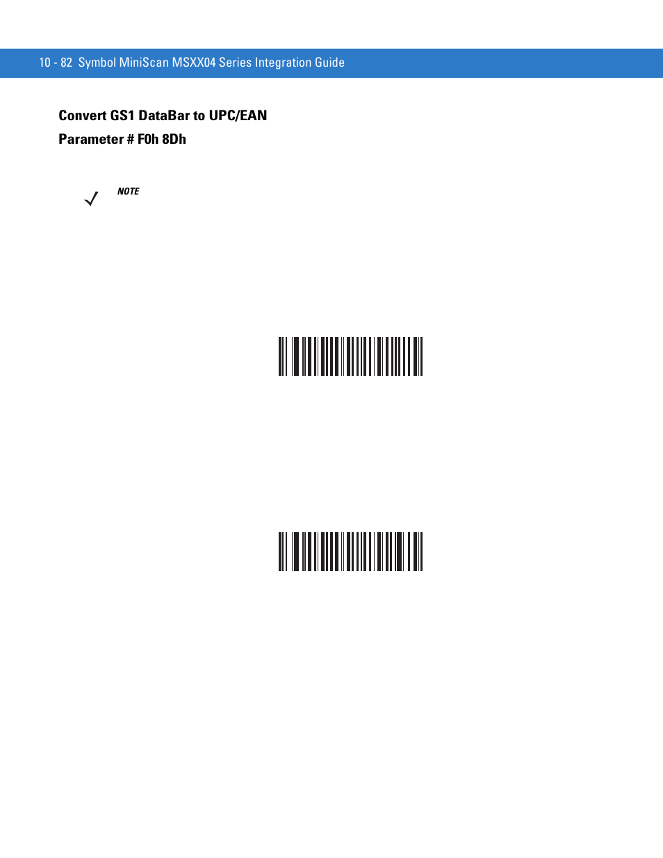 Convert gs1 databar to upc/ean, Convert gs1 databar to upc/ean -82, Convert gs1 databar to upc/ean parameter # f0h 8dh | Motorola SYMBOL MINISCAN MSXX04 User Manual | Page 188 / 260