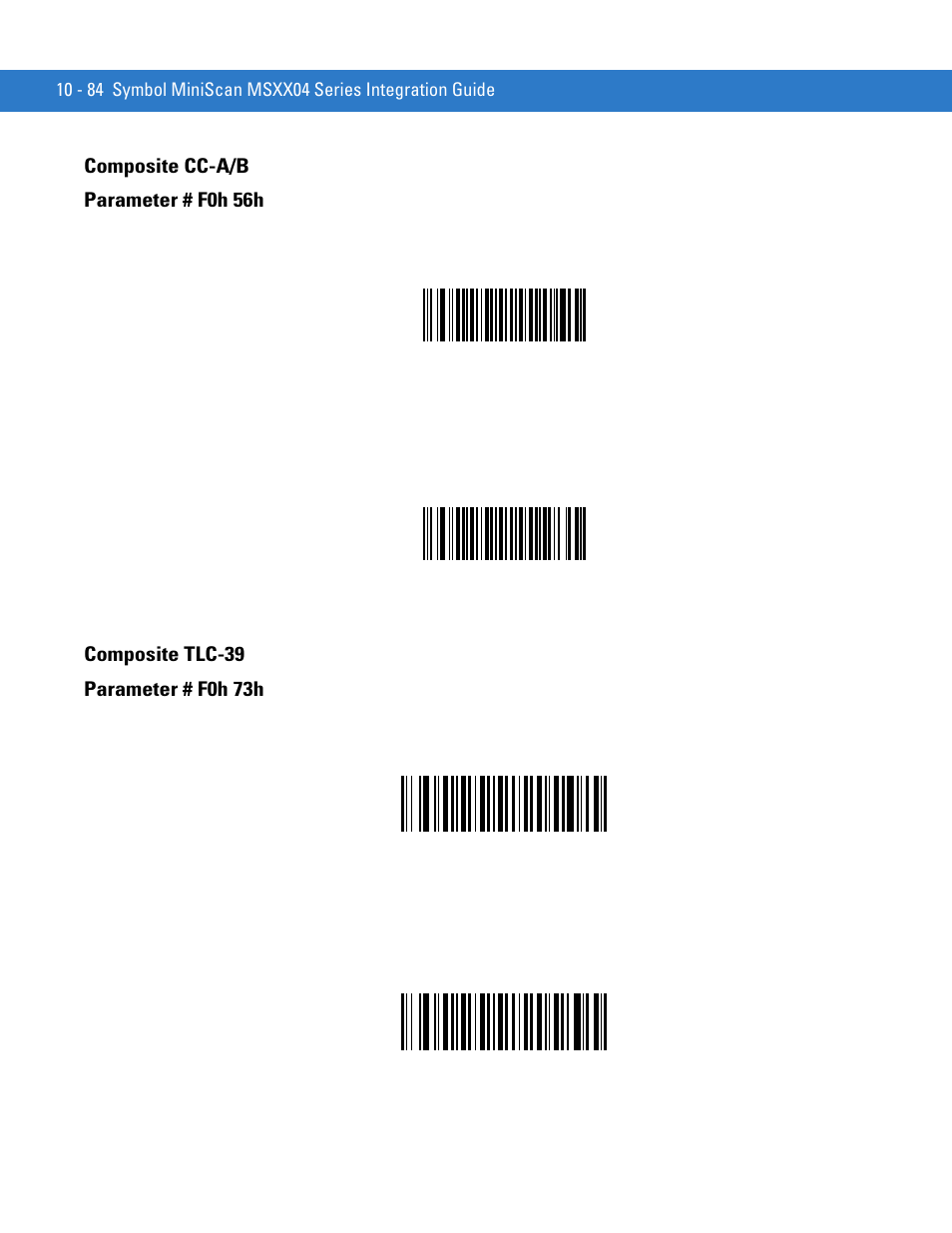 Composite cc-a/b, Composite tlc-39, Composite cc-a/b -84 composite tlc-39 -84 | Composite cc-a/b parameter # f0h 56h | Motorola SYMBOL MINISCAN MSXX04 User Manual | Page 190 / 260