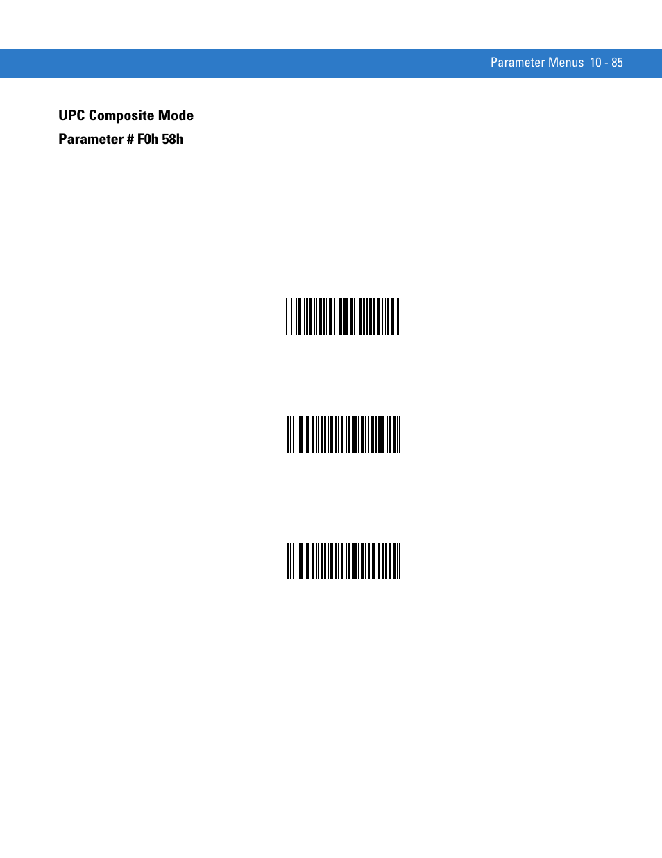 Upc composite mode, Upc composite mode -85, Upc composite mode parameter # f0h 58h | Motorola SYMBOL MINISCAN MSXX04 User Manual | Page 191 / 260