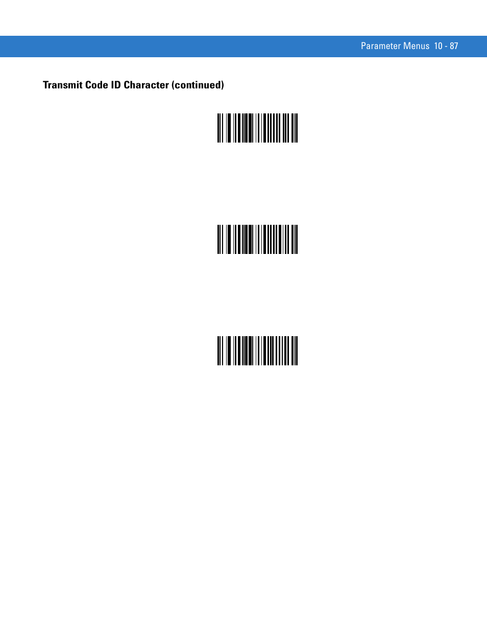 Transmit code id character (continued) | Motorola SYMBOL MINISCAN MSXX04 User Manual | Page 193 / 260