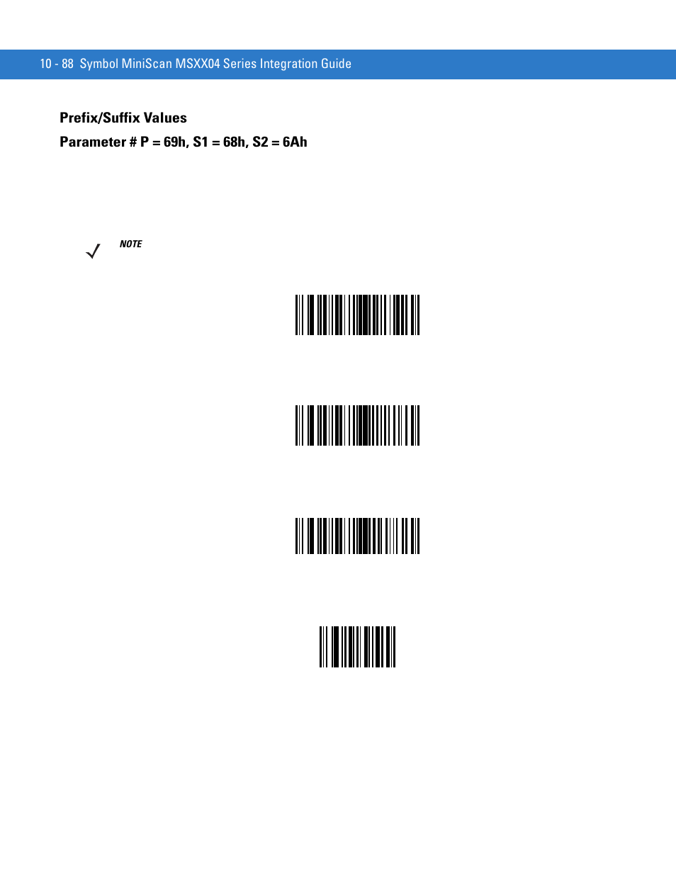 Prefix/suffix values, Prefix/suffix values -88 | Motorola SYMBOL MINISCAN MSXX04 User Manual | Page 194 / 260