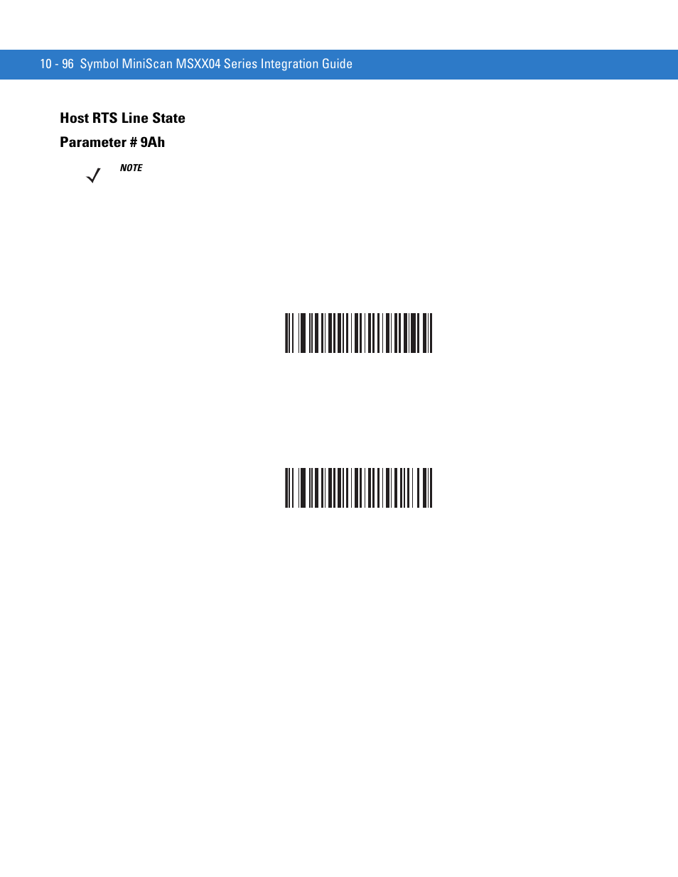 Host rts line state, Host rts line state -96, Host rts line state parameter # 9ah | Motorola SYMBOL MINISCAN MSXX04 User Manual | Page 202 / 260