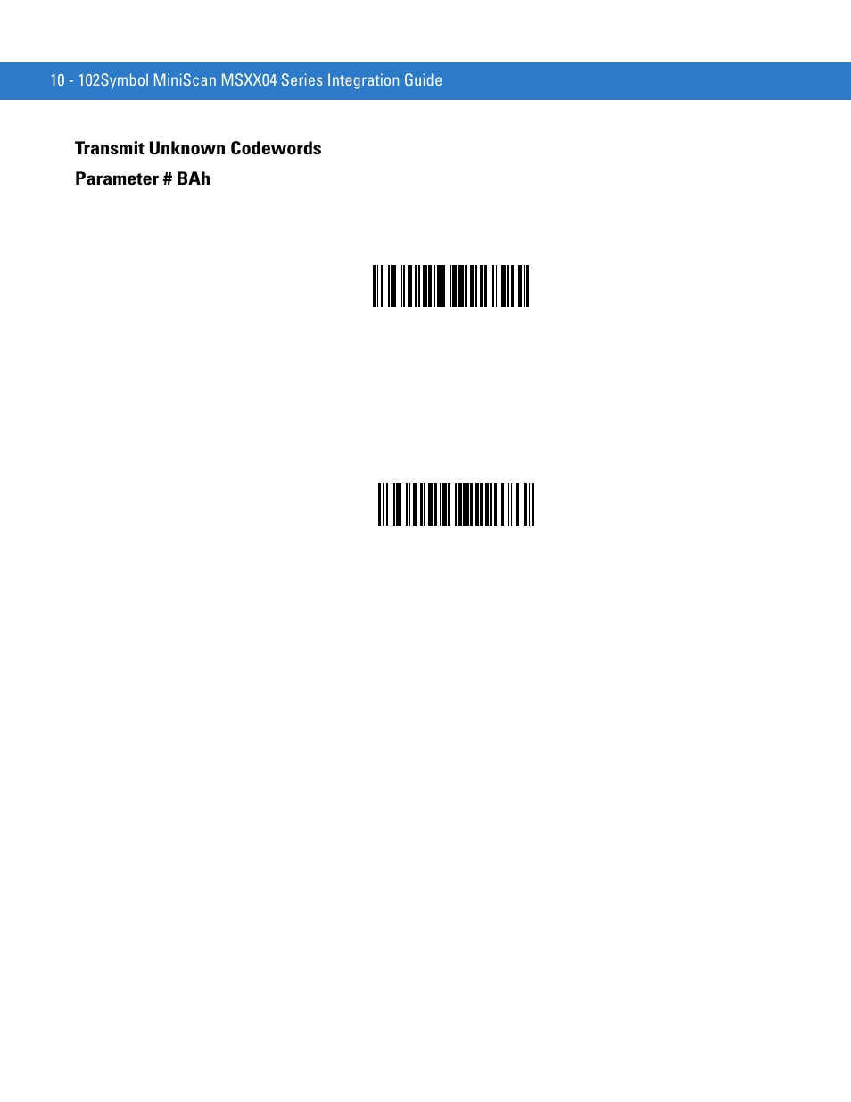 Transmit unknown codewords, Transmit unknown codewords -102 | Motorola SYMBOL MINISCAN MSXX04 User Manual | Page 208 / 260