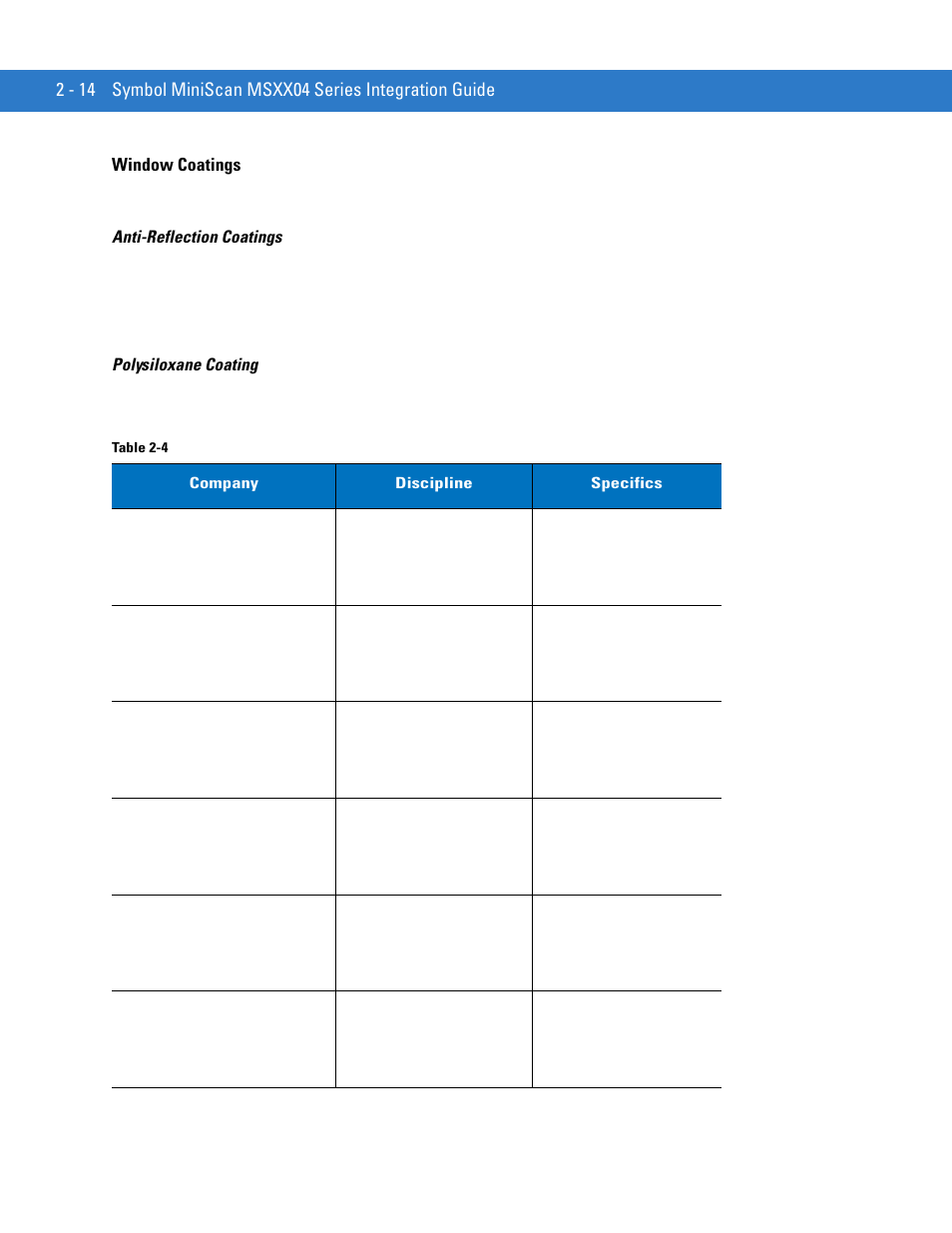 Motorola SYMBOL MINISCAN MSXX04 User Manual | Page 38 / 260