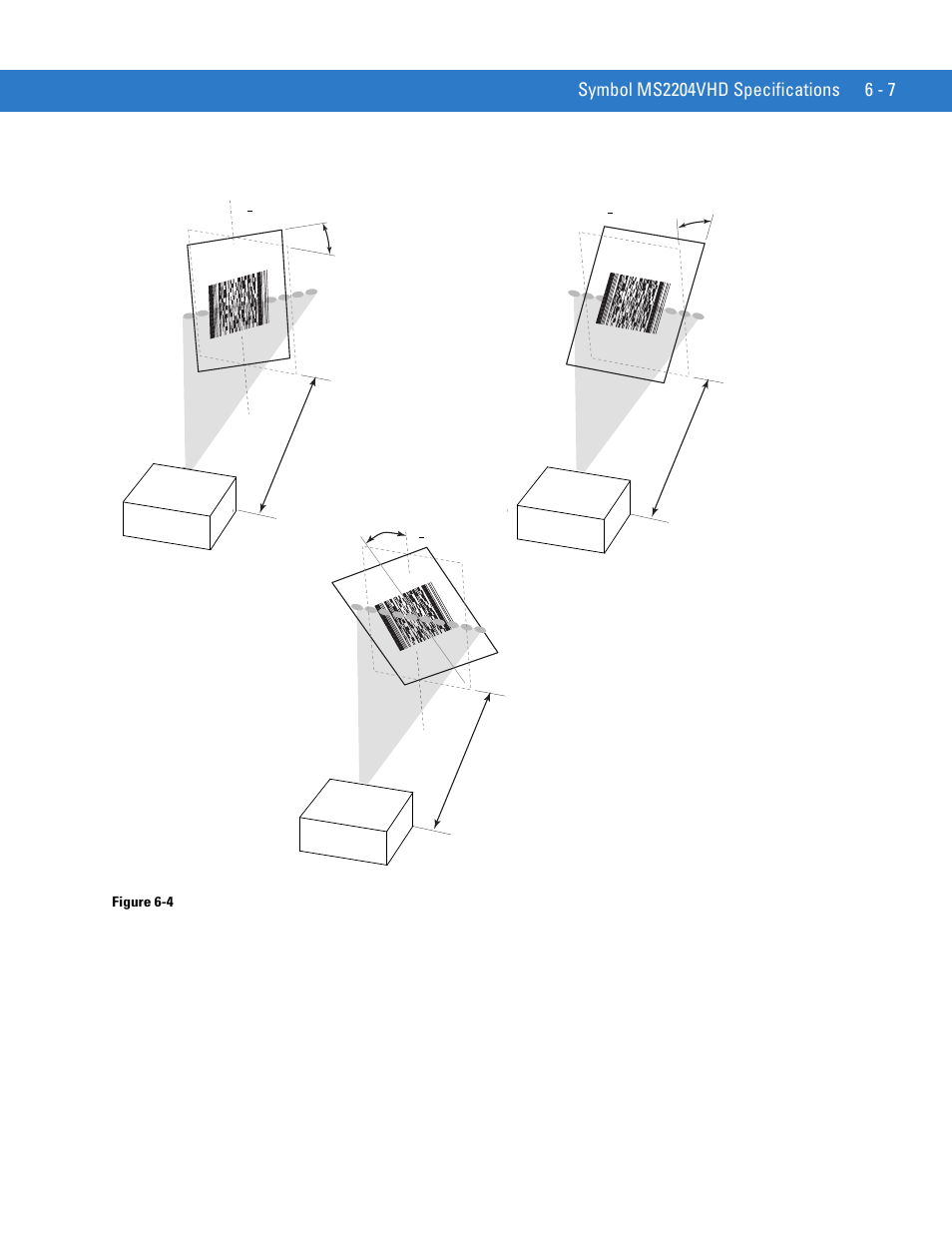 Skew, pitch and roll, Skew pitch, Roll | Figure 6-4 | Motorola SYMBOL MINISCAN MSXX04 User Manual | Page 77 / 260