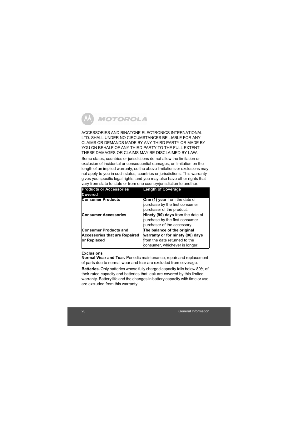 Motorola MBP35BL User Manual | Page 20 / 25