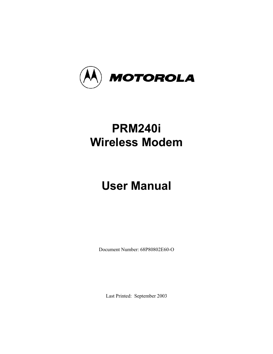 Motorola PRM240 i User Manual | 36 pages