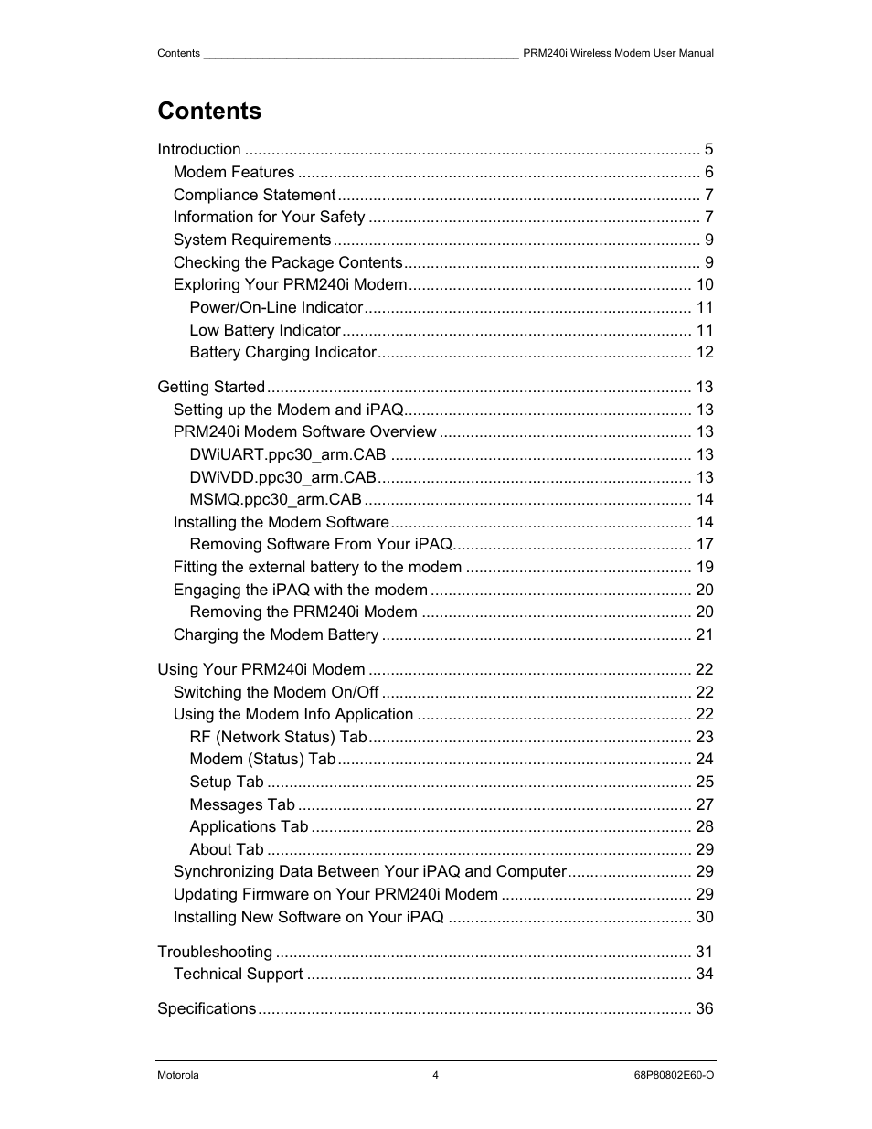 Motorola PRM240 i User Manual | Page 4 / 36