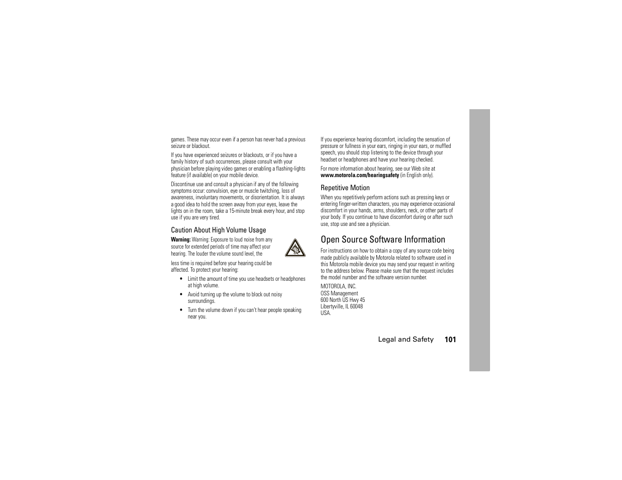 Open source software information | Motorola BRUTE H85XAH6JR5AN User Manual | Page 105 / 124