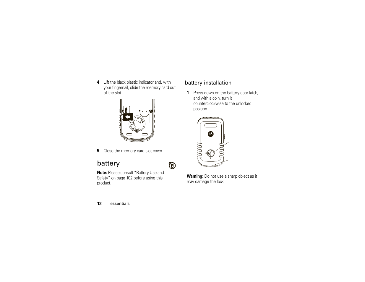Battery | Motorola BRUTE H85XAH6JR5AN User Manual | Page 16 / 124