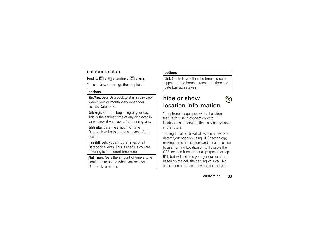 Hide or show location information | Motorola BRUTE H85XAH6JR5AN User Manual | Page 97 / 124