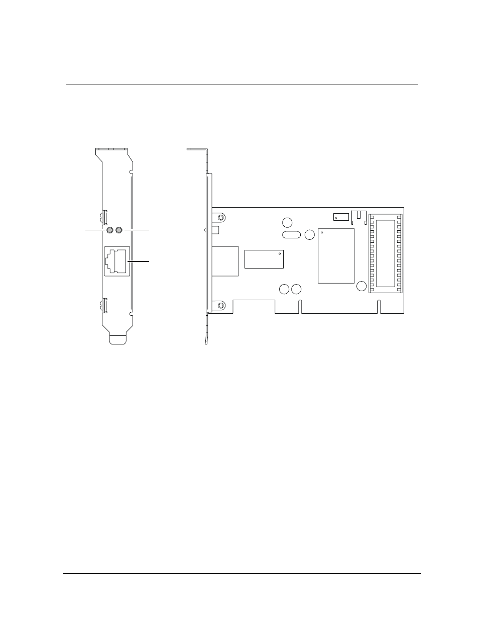 Ethernet adapter card physical description, Side and front of ethernet adapter card, Led description | Motorola LPCI810 User Manual | Page 6 / 25