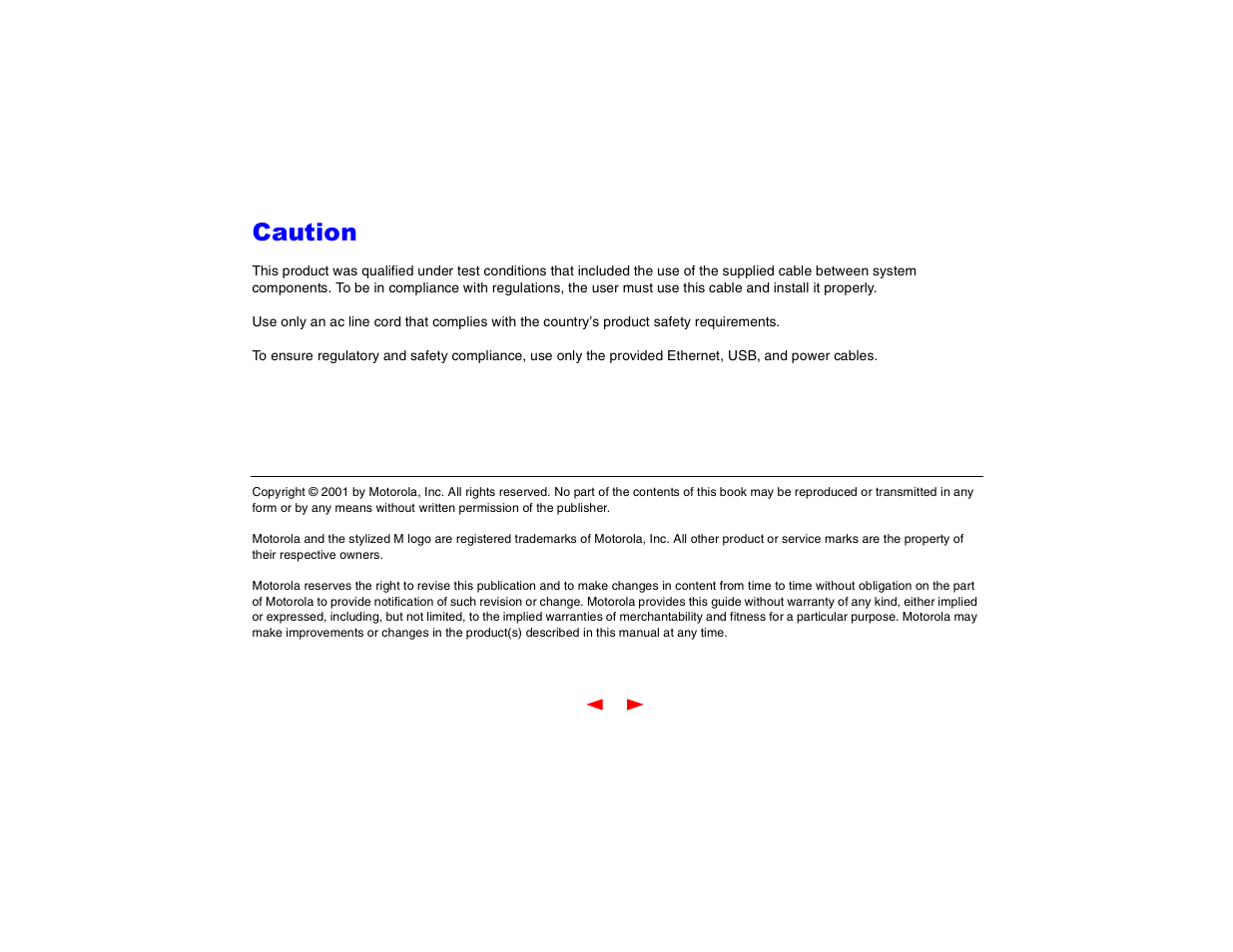 Caution | Motorola SB4200 User Manual | Page 3 / 68